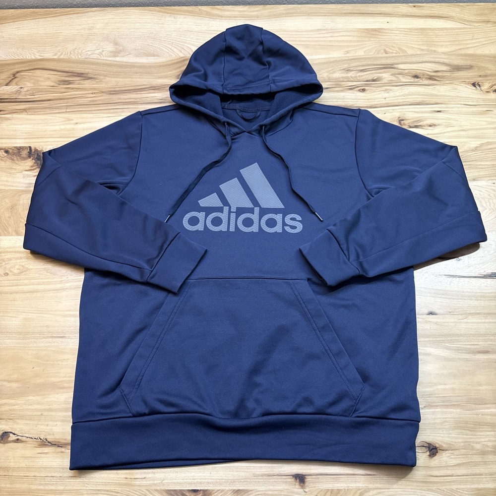 Adidas Men's Navy Blue Aeroready Pullover Hoodie Size Large Performance